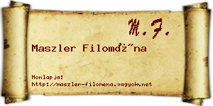 Maszler Filoména névjegykártya